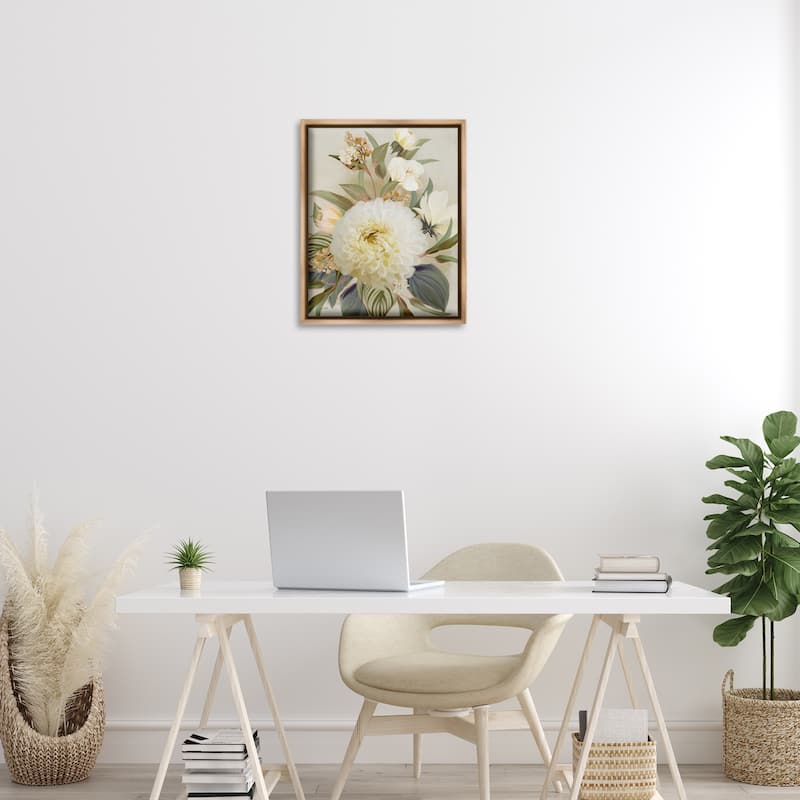 Stupell Elegant Dahlia Bundle Framed Floater Canvas Wall Art Design By House Fenway
