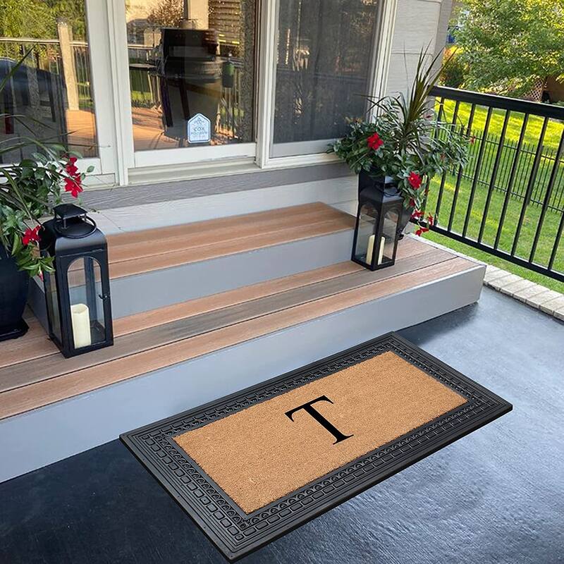 A1HC Rubber and Coir, 24" X 39" Heavy Duty Outdoor Monogrammed Doormat