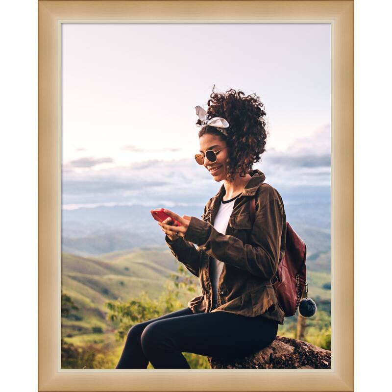 Eva Black Silver Narrow Framed Picture Frame, Photo Frame - 22x28 - Eva Ombre Gold Narrow