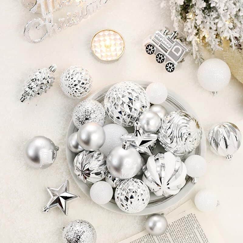 65 Pcs Christmas Decoration Ball Ornaments Set for Holiday Party Wedding - N/A