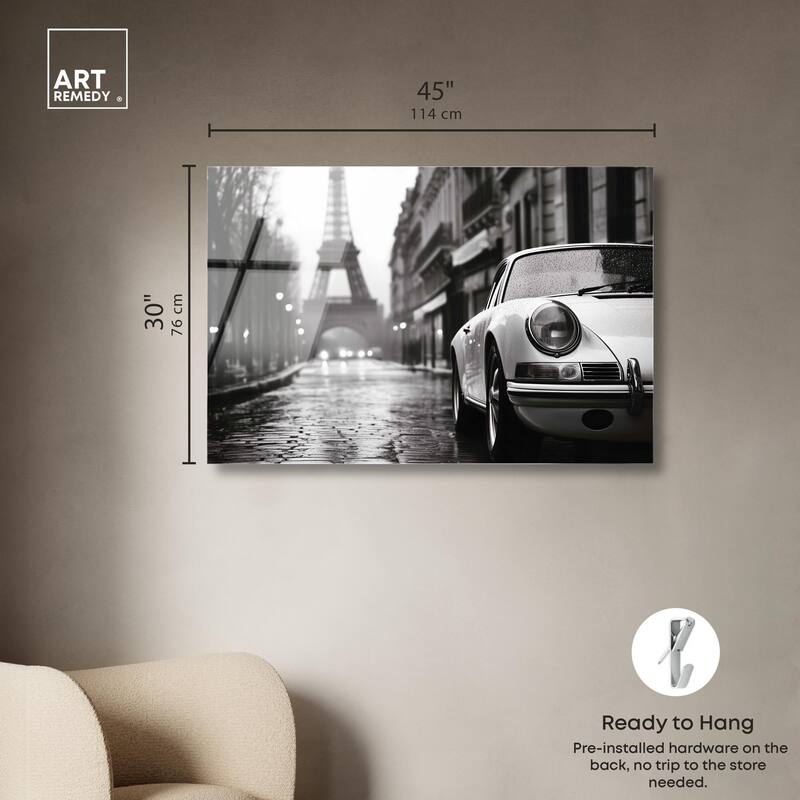 Rainy Day Paris Acrylic by Art Remedy, Ready to Hang