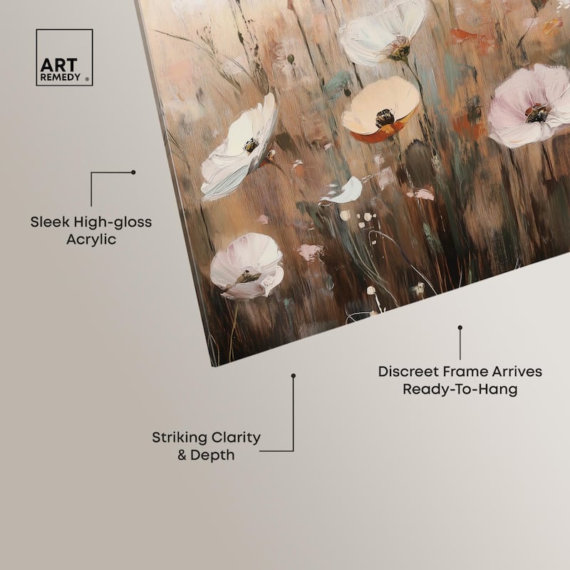 Delicate Flowers in Bloom Acrylic by Art Remedy, Ready to Hang