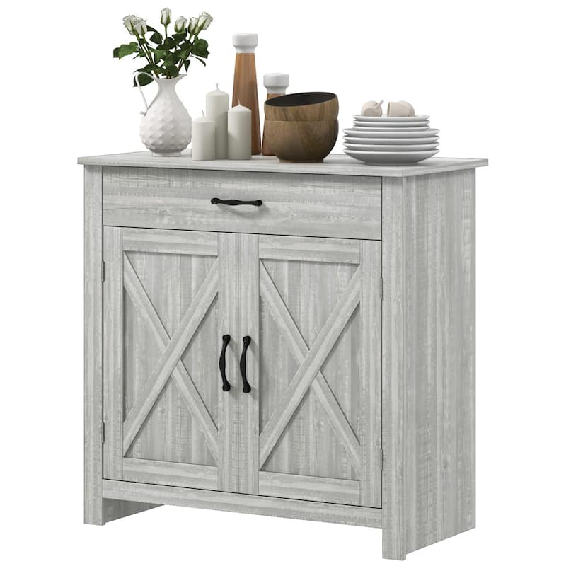 Sideboard Buffet Cabinet Barn Door Coffee Bar Cabinet
