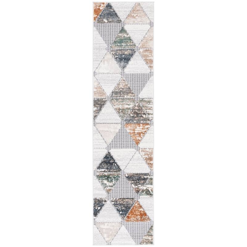 SAFAVIEH Alenia Kaluda Modern & Contemporary Rug - 2' x 8' Runner - Grey/Beige
