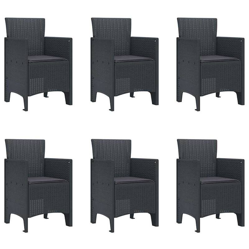 vidaXL Garden Dining Set 7/9 pcs Anthracite/Brown Polt rattan - 200 x 100 x 73 cm