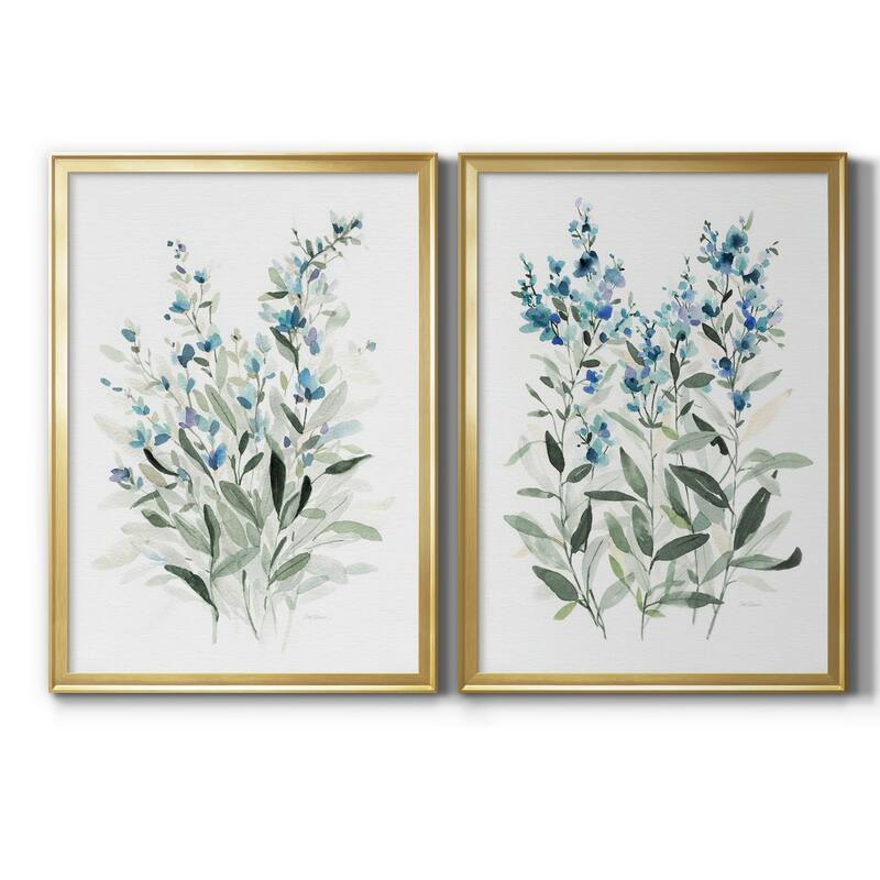 Delicate Blue Botanical I Premium Framed Print - Ready to Hang - Multi-Color