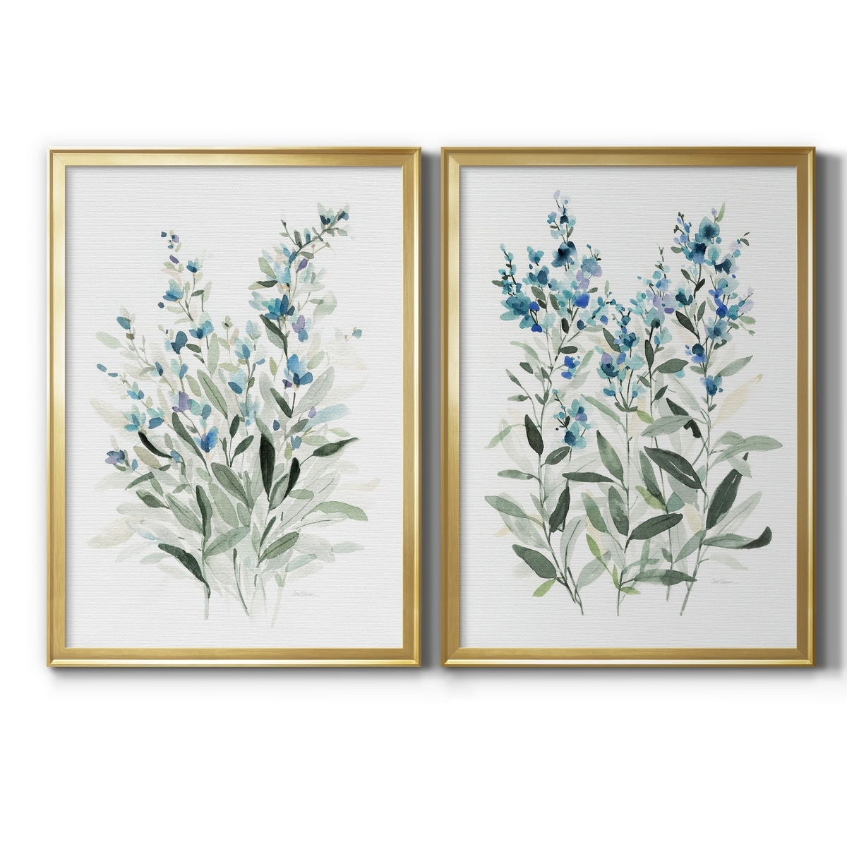 Delicate Blue Botanical I Premium Framed Print - Ready to Hang - Multi-Color