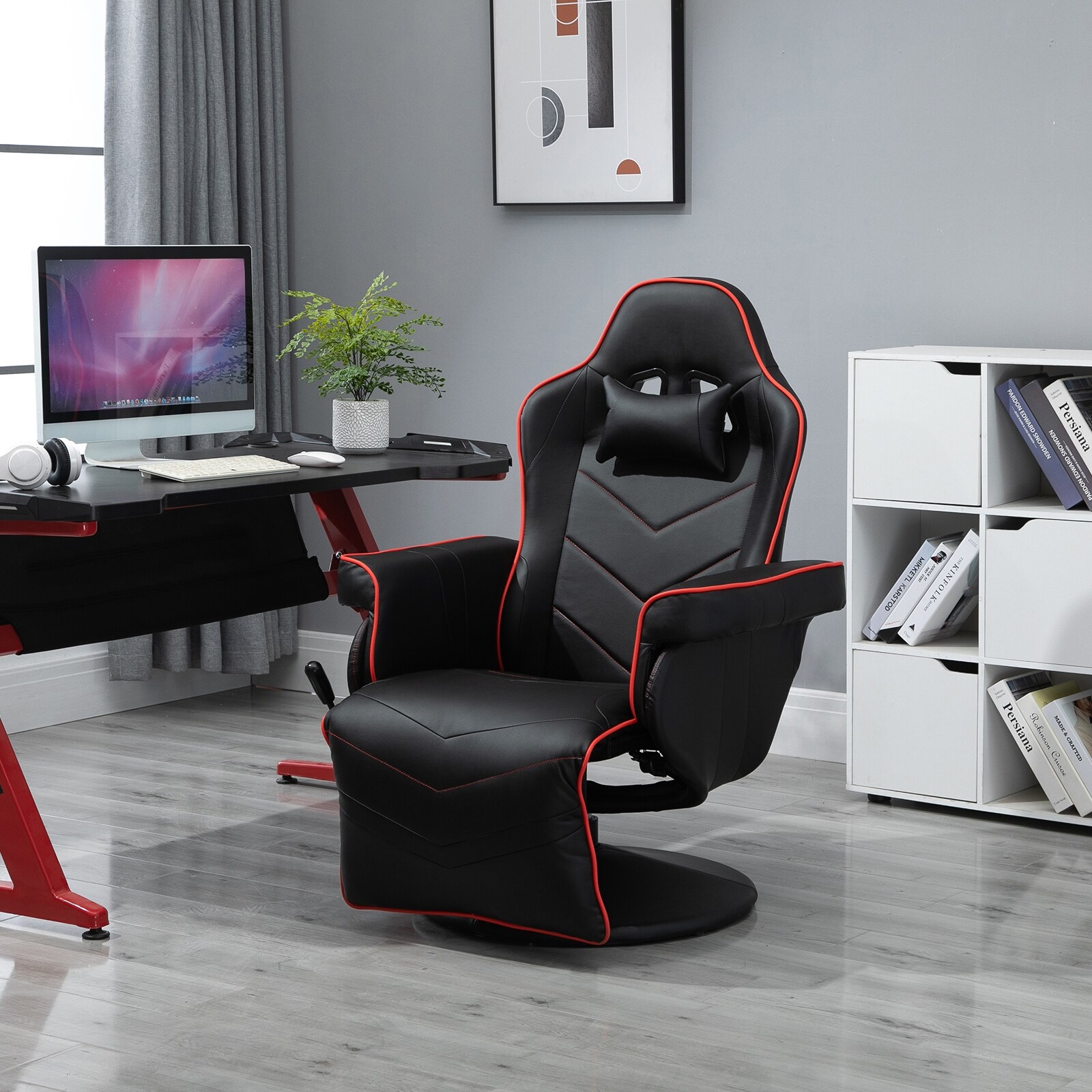 Vinsetto Home Comfortable Office Video Game Sofa Swivel Chair with
