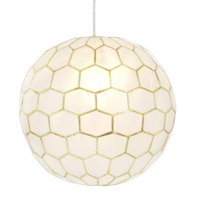 Capiz Honeycomb Globe Pendant Light