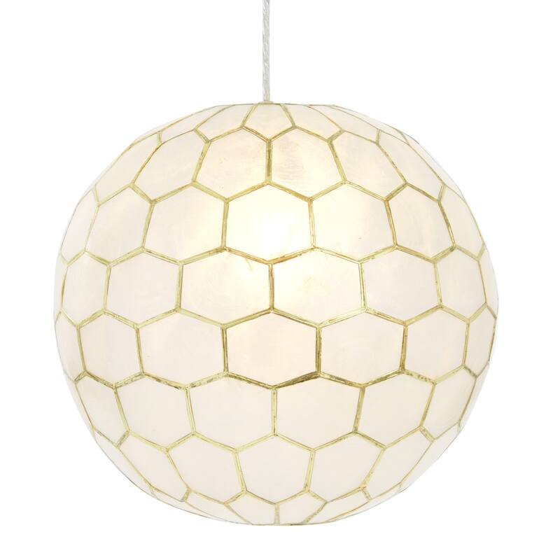 Capiz Honeycomb Globe Pendant Light