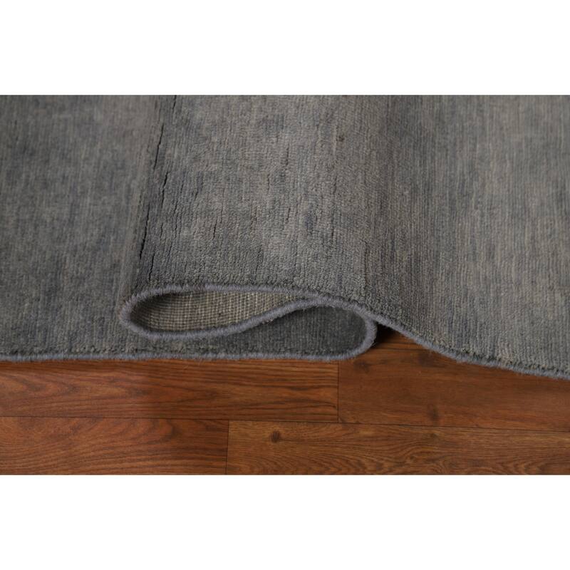Gray Gabbeh Modern Area Rug Handmade Wool Carpet - 4'9" x 6'4"