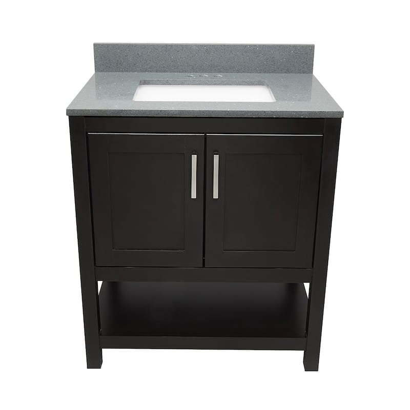 Taos 31" Bathroom Vanity with Cultured Marble Vanity Top Sink in White with White Basin