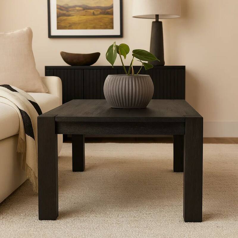 63-94 Inch Pim Acacia Wood Dining Table, 2 Extension Leaves, Graphite Gray