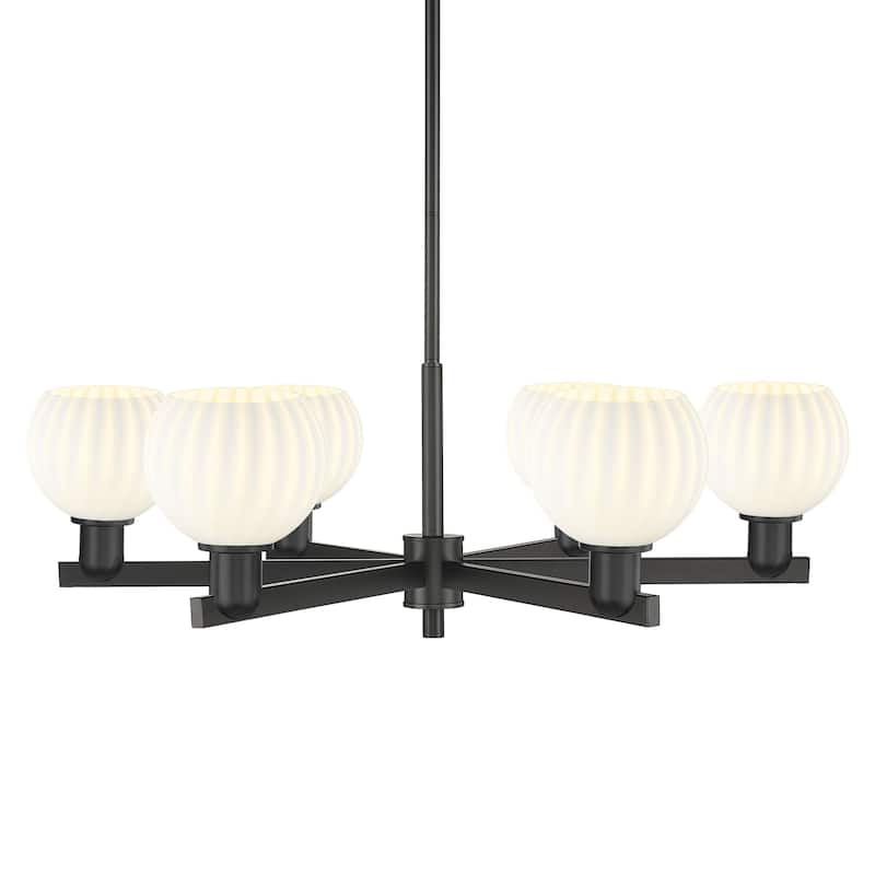 Innovations Lighting 716-6CR-10-36 White Venetian Chandelier White - Matte Black / White Venetian