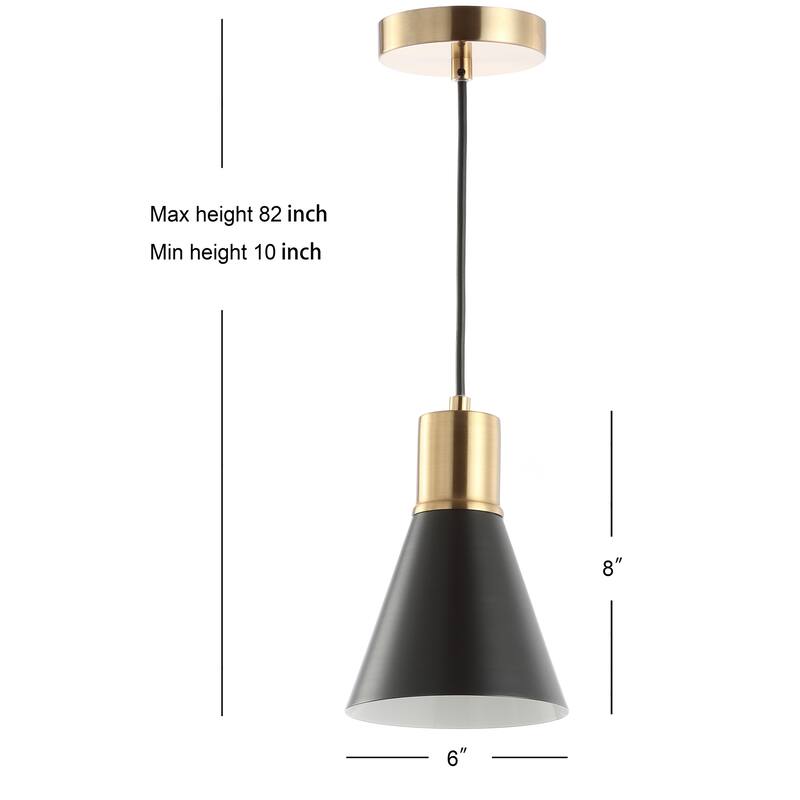 Watts Mid-Century Modern Iron LED Pendant, by JONATHAN Y