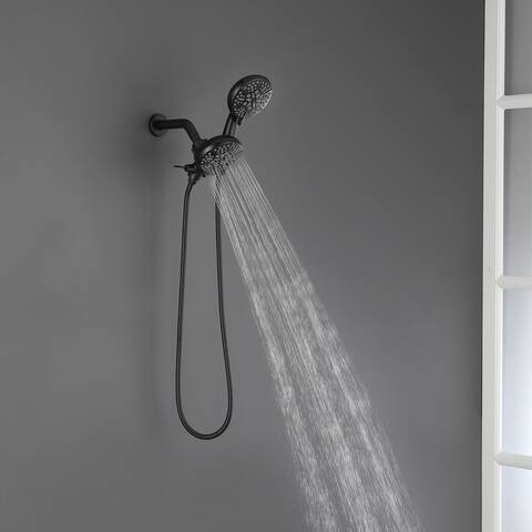 GZMR Wall Mount Dual Shower Heads in Matte Black