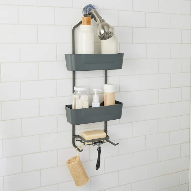Bath Bliss Aluminum Shower Caddy in Grey