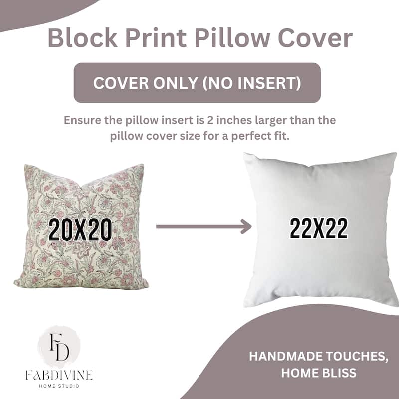 Fabdivine Soft Pink Pillowcase Floral Throw Home Decorative 22x22 Inch Cushion Cover for Living or Bedroom, Jarul