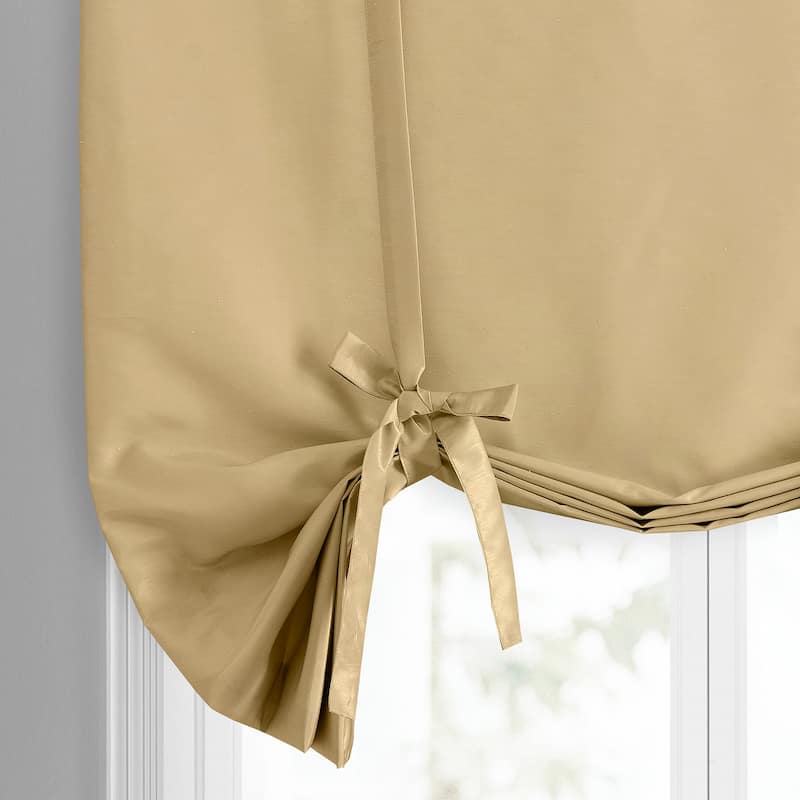 Exclusive Fabrics Vintage Textured Faux Dupioni Silk Tie-Up Window Shade (1 Panel)
