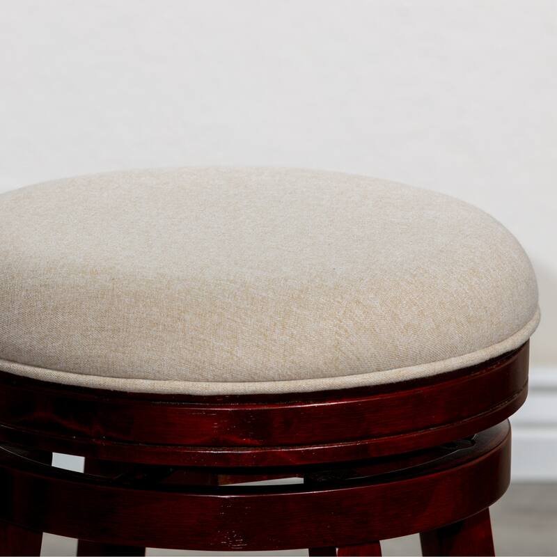 30" Bar Stool, Cherry Finish,Fabric Seat
