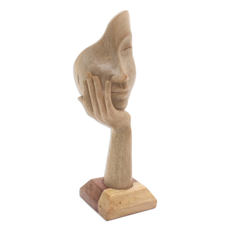 Novica Handmade Looking At You Wood Statuette