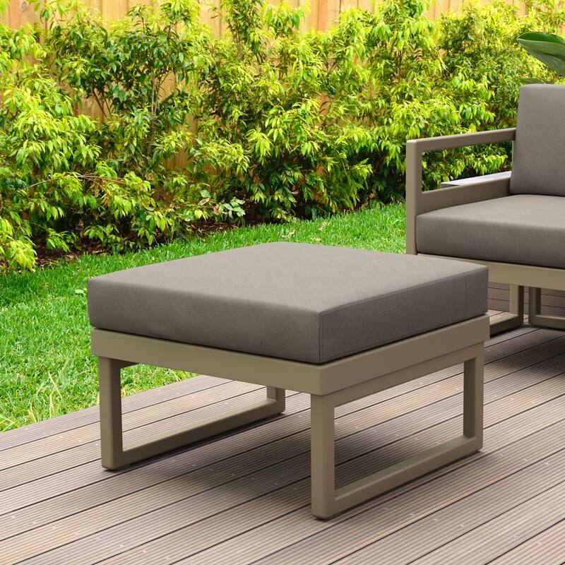 25.5" Taupe Brown Patio Square Coffee Table