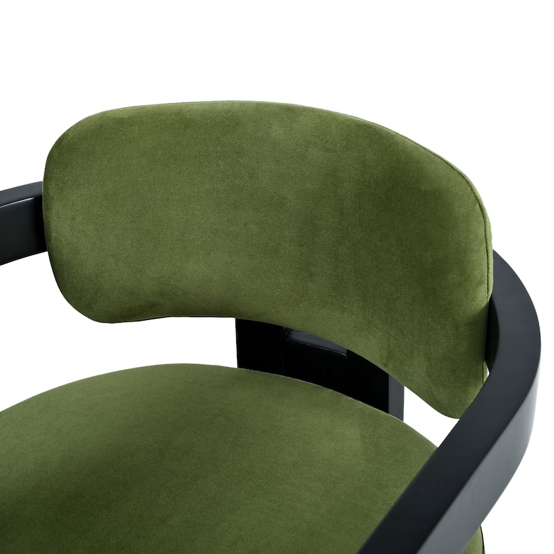 Indoor Upholstered Wood Dining Chair(Set of 2),Green+Black