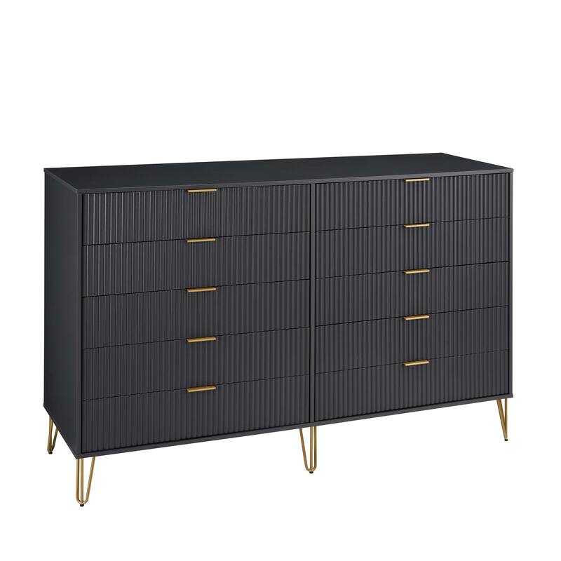 Manhattan Comfort 3-Piece Dumbo Modern Multi Dresser Nighstand Set