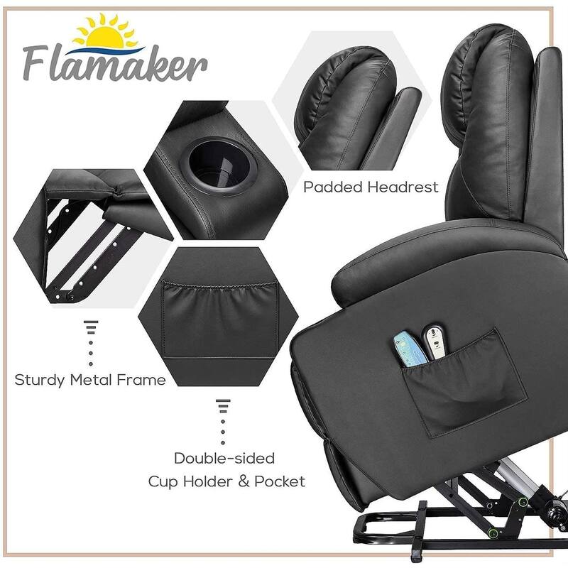 Power Lift Recliner PU Leather with Massage and Heating