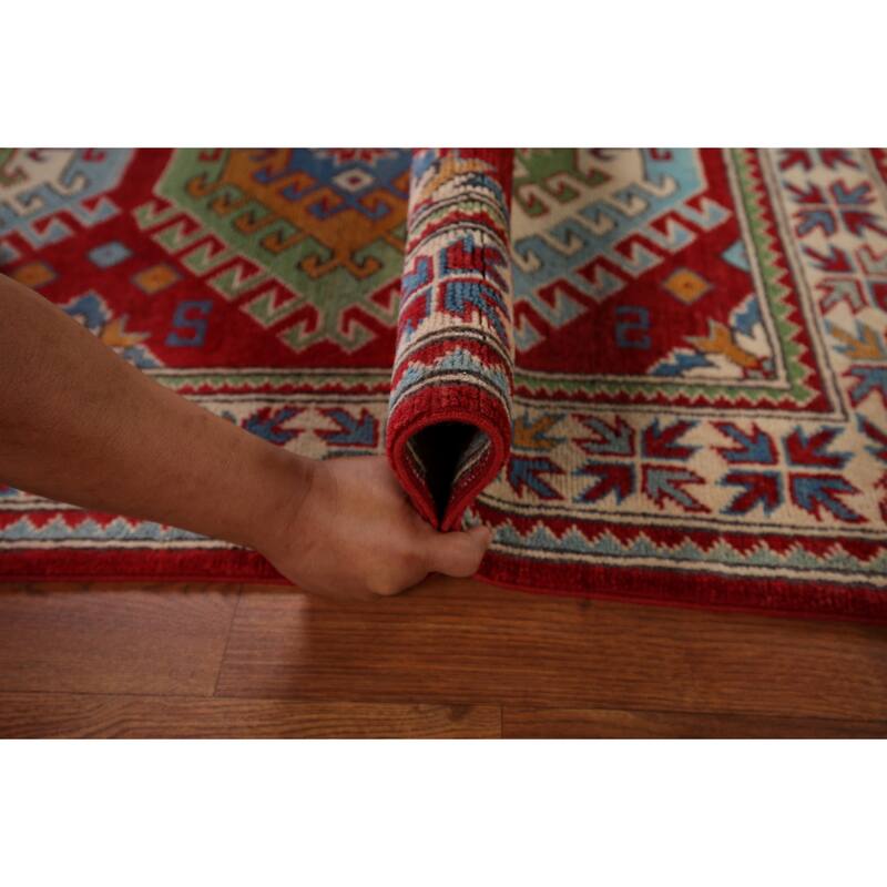 Kazak Oriental Accent Rug Handmade Traditional Foyer Wool Carpet - 3'2" x 5'1"