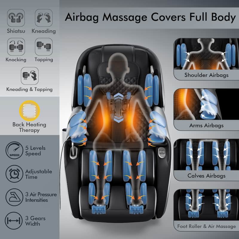 Relaxe Zero Gravity Shiatsu Massage Chair with Heating (SL-Track)