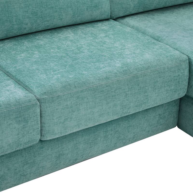 Christopher Knight Home - American Design Chenille 113" Modular Sectional Sofa with Double Layer Cushions