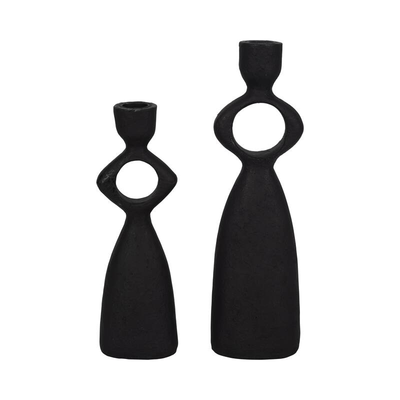 Sagebrook Home Open Cut-out Taper Holder, Black