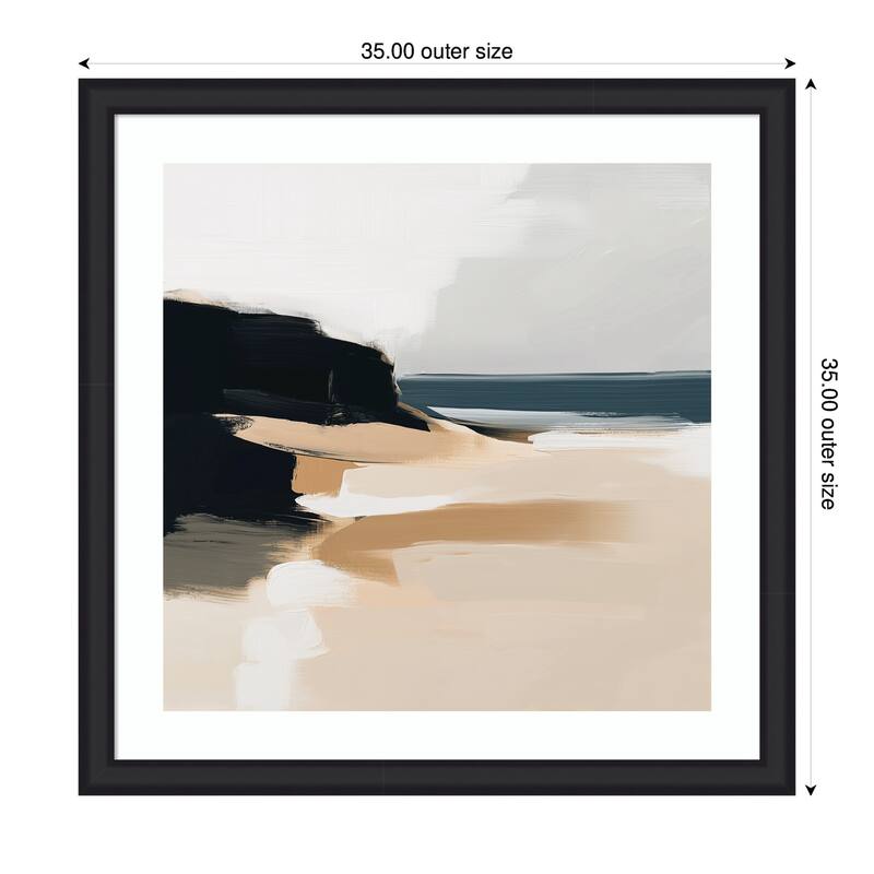 Kate and Laurel Framed Art Coastal Sand Modern Abstract Landscape I by The Creative Bunch Studio