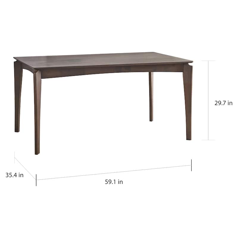 Wren Mid-Century 6-Seater Rubberwood Dining Table with Walnut Veneer by Christopher Knight Home