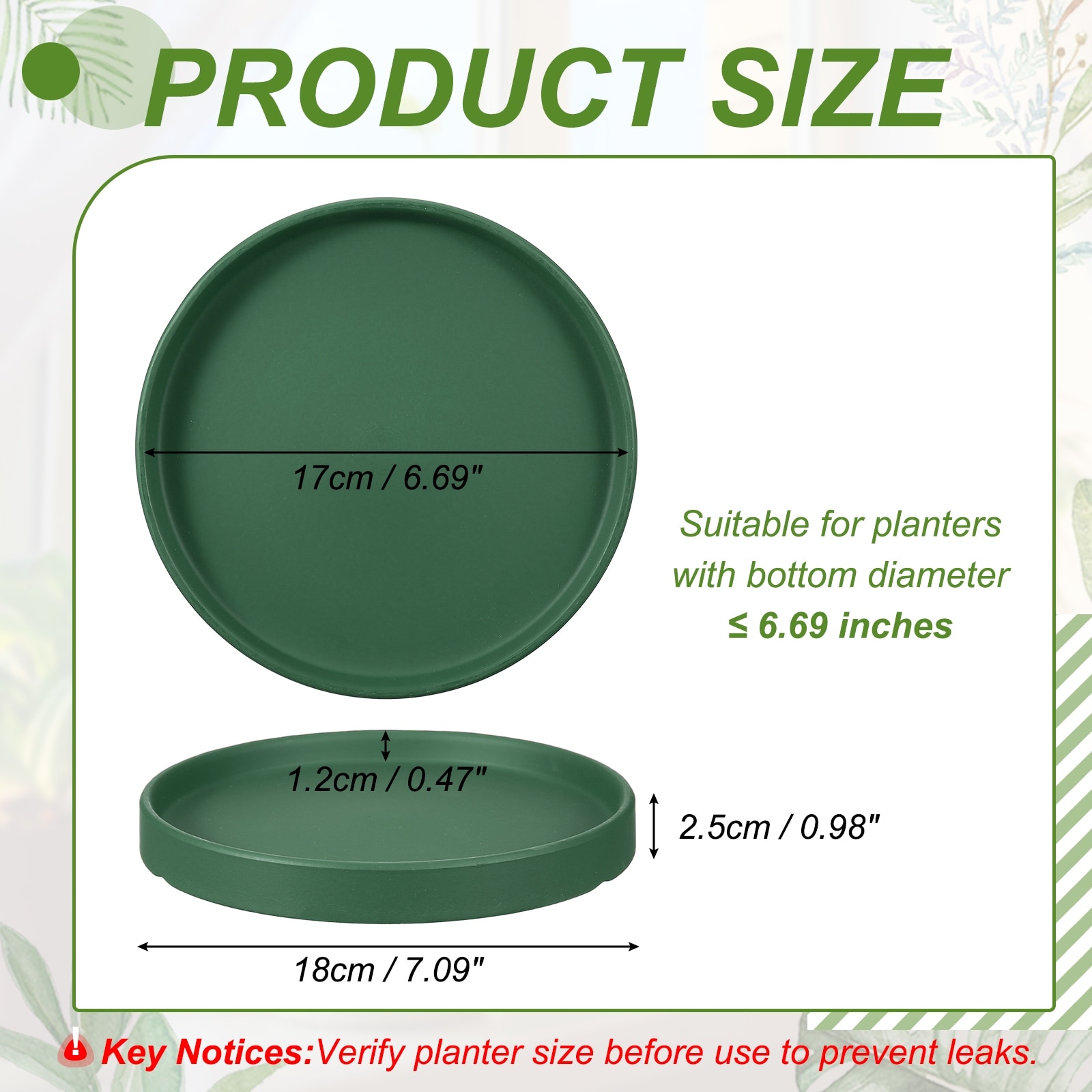 Ceramic Plant Saucers, Round Flower Planter Water Trays Ceramic Plant Saucer Pot Tray