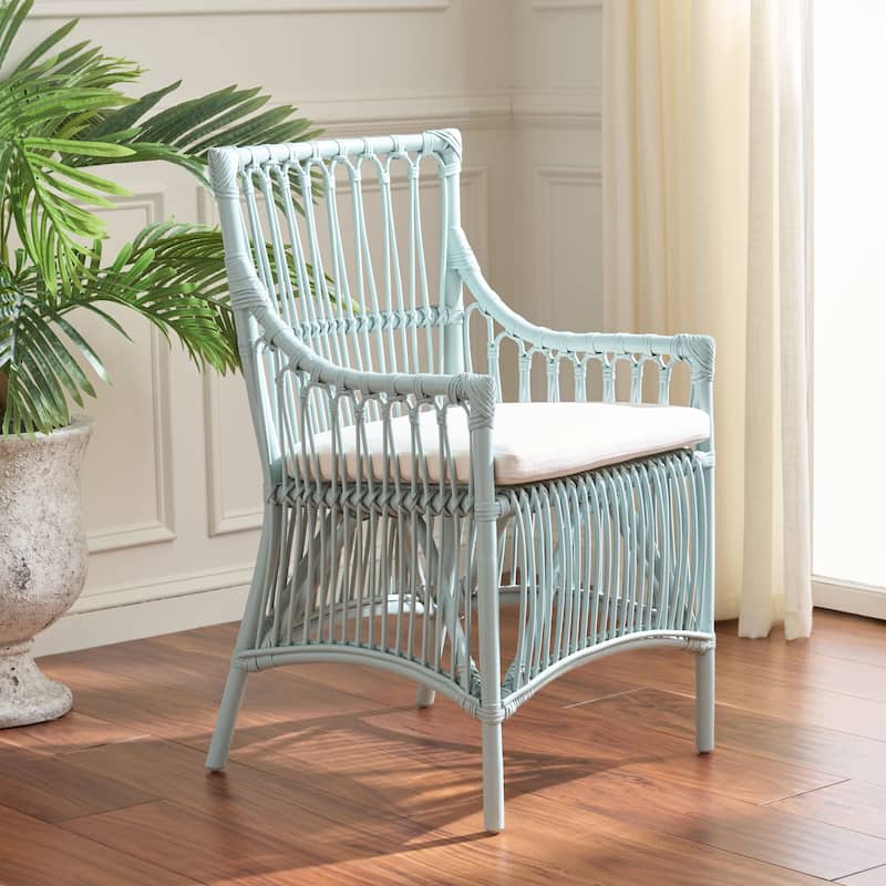 SAFAVIEH Zorianna Solid Wood Dining Chair with Cushion (Fully Assembled) - 22"W x 22"D x 36"H