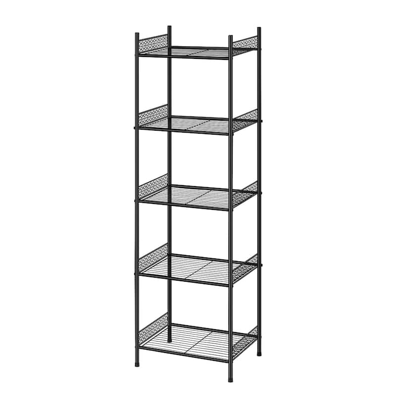 5-Tier Bathroom Storage Shelf, Heavy Duty Wire Shelving Unit Free Standing Towel Rack