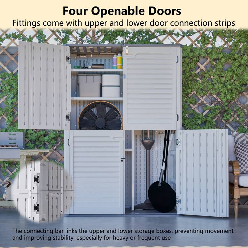 GDFStudio - Hayes Rust Proof Outdoor Equipment Storage for Backyards, Patio, Garden