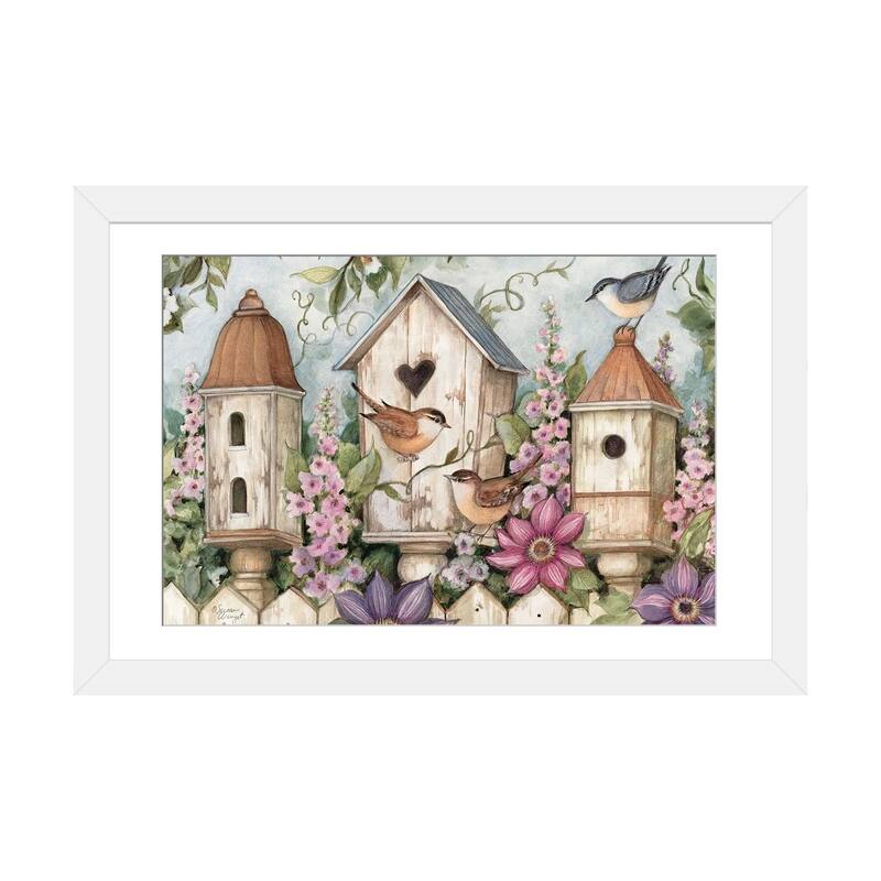 iCanvas "Spring Birdhouse I" by Susan Winget - White - 16x24x1