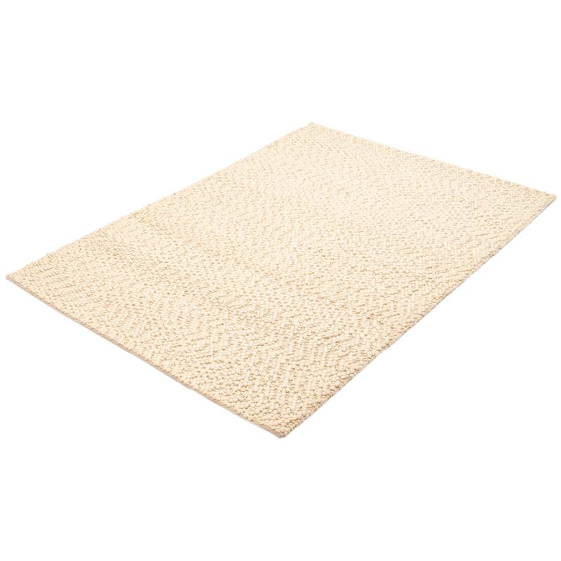 ECARPETGALLERY Braid weave Sienna Cream Wool Rug - 5'3 x 7'7