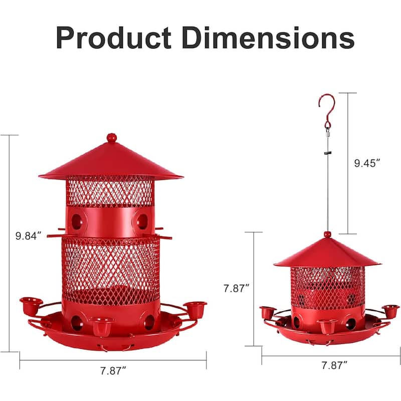 Javlergo Hanging Wild Bird Feeders for Outdoors, Squirrel Proof, Large Capacity Outside Bird Feeder