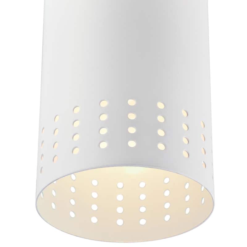 Westinghouse Lighting Phelps One-Light Indoor Mini Pendant, Matte White Finish with Perforated Metal Shade - 1-Light