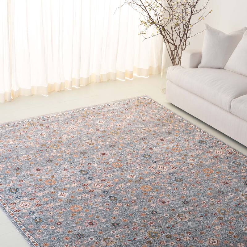 SAFAVIEH, Lauren Ralph Lauren, Viktorien Rug - 10' x 13'2" - Grey Blue/Rust
