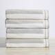 Luxurious Cotton Cabana Stripe Beach Towel - 4 Pack- 30" x 60" - Pale Grey