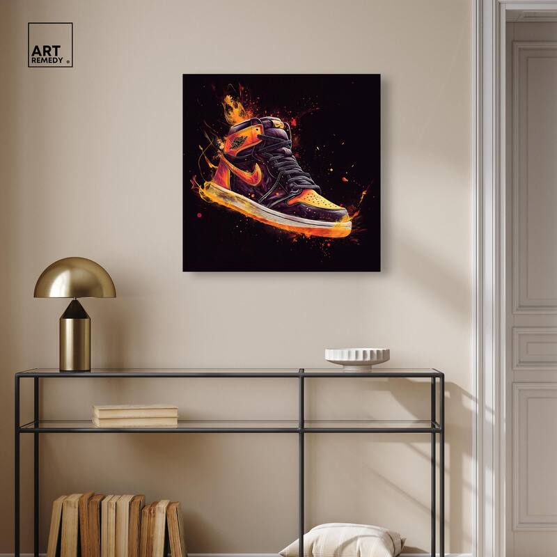 Jumpman on Fire II Canvas by Art Remedy, Gallery Wrapped