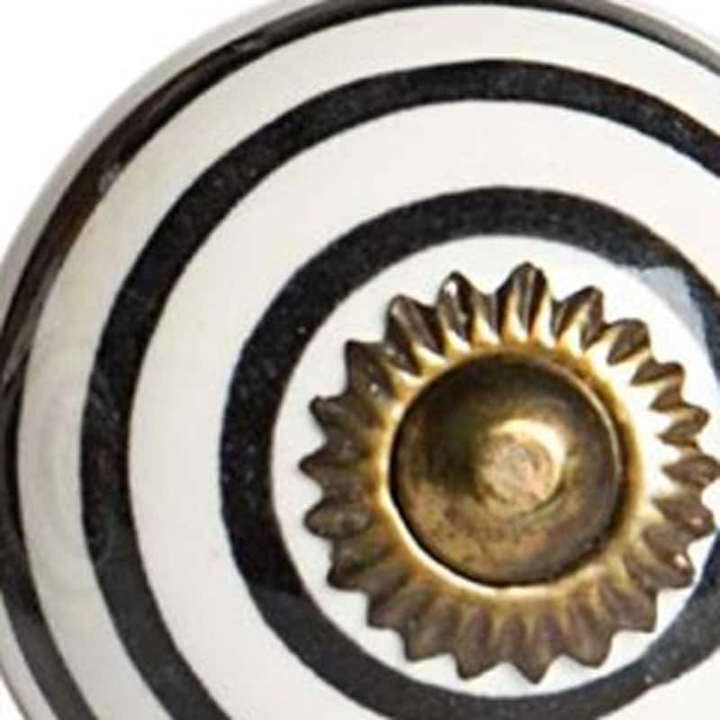 HomeRoots 1.5" X 1.5" X 1.5" Ceramic Metal Multicolor 12 Pack Knob - 1.50 in. x 1.50 in. x 1.50 in.