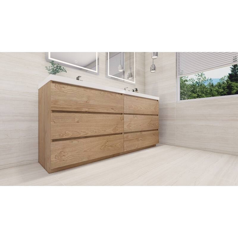 Aron 72'' Freestanding Vanity with Double Reinforced Acrylic Sink