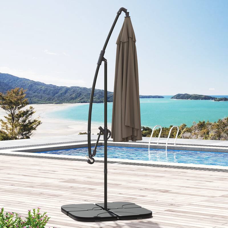 Corvus Vera 10-foot Cantilever Hanging Tilt Offset Canopy Patio Umbrella