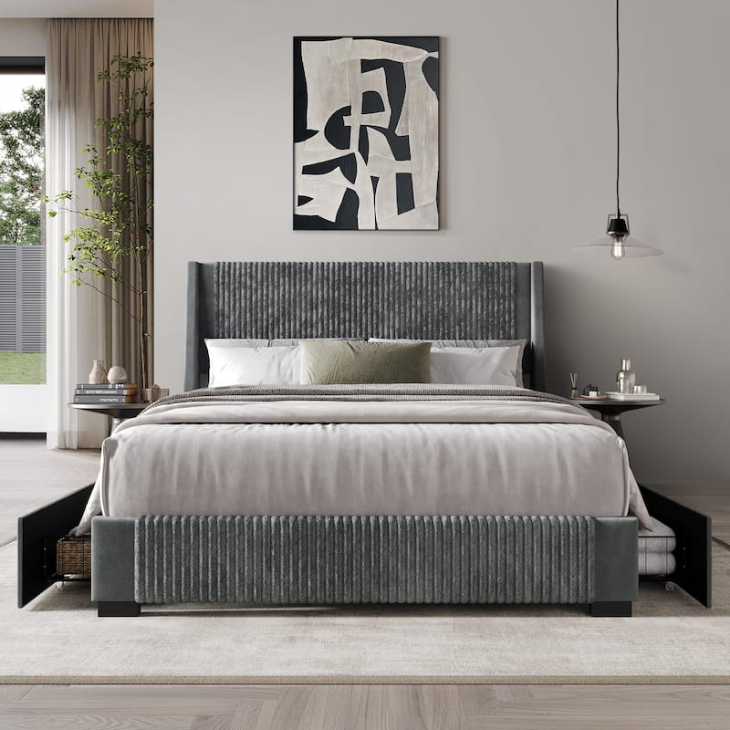 CraftPorch Corduroy Luxurious Bed